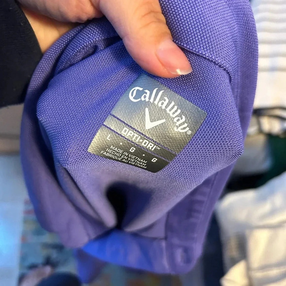 CALLAWAY PURPLE STRIPED GOLF POLO - Picture 3 of 5